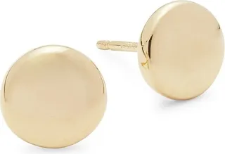 14K Yellow Gold Flat Earrings