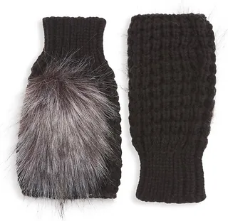 Faux Fur Knit Mittens