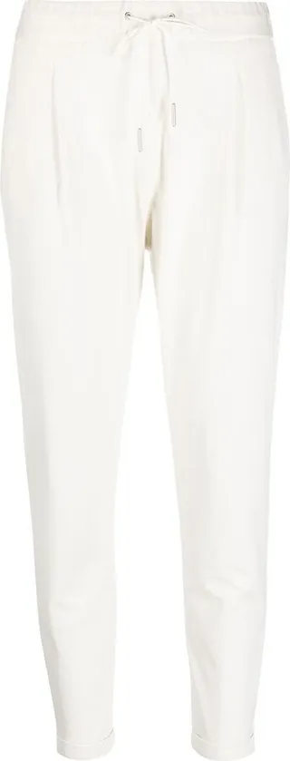 Cropped-Leg Cotton Track Pants