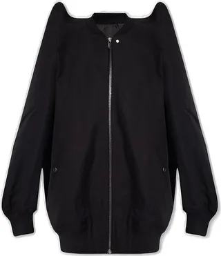 Rick Owens Shoulder Detailed Zip-Up Bomber Jacket