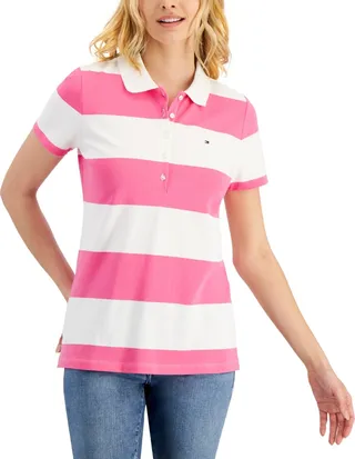Tommy Hilfiger Women's Striped Pique Polo Shirt