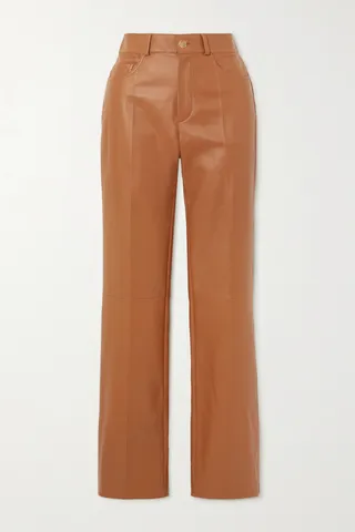 Loro Piana - Leather Straight-leg Pants - Brown