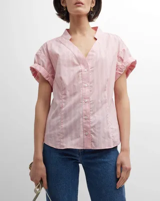 Diamond Striped Short-Sleeve Shirt
