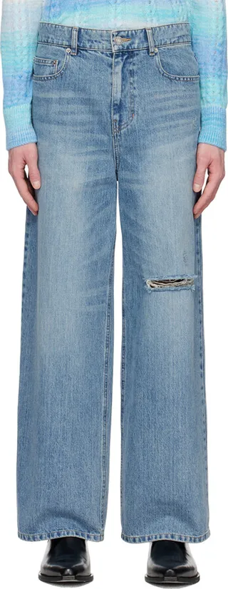 System Blue Distressed Jeans