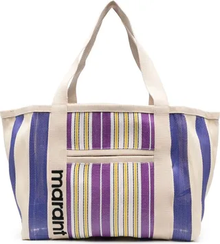 Neutral Striped Darwen Tote Bag