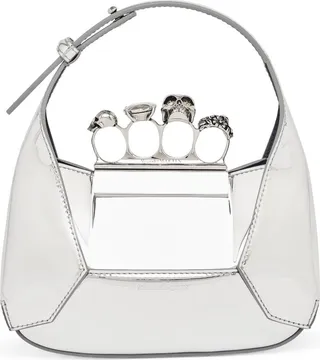 metallic Jewelled Hobo mini bag