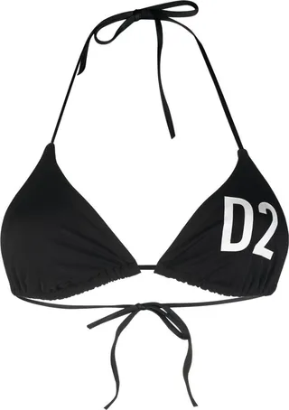 Logo-Print Bikini Top