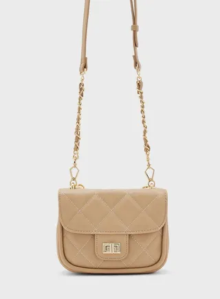 Chain Detailed Flap Over Crossbody