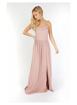 Little Mistress Mink Lurex Cowl Maxi
