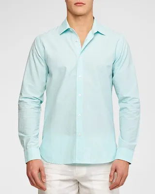 Men's Giles Solid Chainstitch Sport Shirt