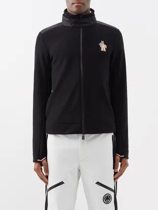 Embroidered-logo Zipped Fleece Top