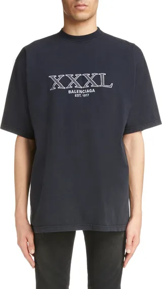 Large Fit Embroidered XXXL Logo T-Shirt