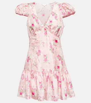 Russ silk patchwork minidress