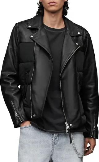 Jones Channel Quilted Leather Biker Jacket