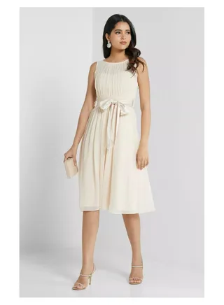 Midi Skater Dress In Blush-Little Mistress