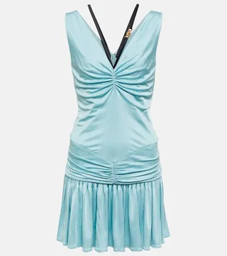 Medusa ruched jersey minidress