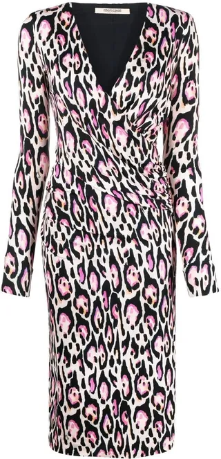 Leopard Print Wrap Dress