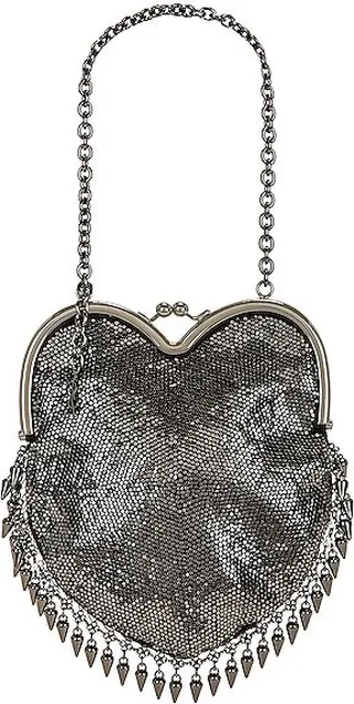Saint Laurent Mini Heart Bag in Metallic Silver