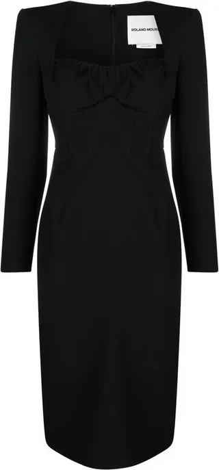 ROLAND MOURET- Wool And Silk Blend Midi Tube Dress