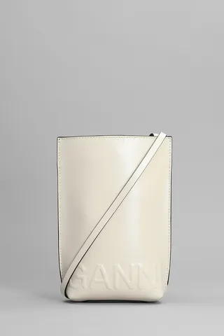 Banner Shoulder Bag In White Leather