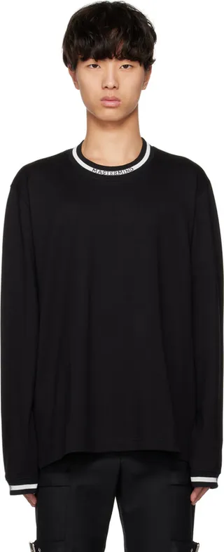 mastermind WORLD Black Jacquard Long Sleeve T-Shirt