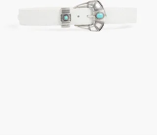 Embella snake-effect leather belt
