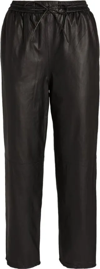 Yves Salomon Leather Straight Trousers
