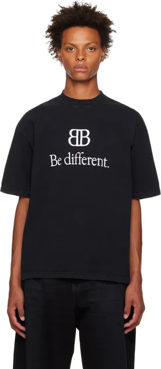 Balenciaga Black 'Be Different' T-Shirt