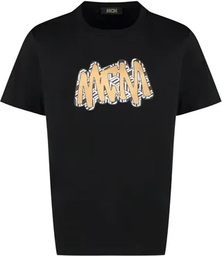 MCM Logo Printed Crewneck T-Shirt