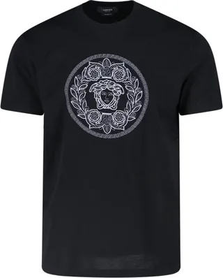 Versace Medusa Head Embroidered Crewneck T-Shirt