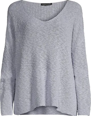 V-Neck Cotton Pullover Sweater