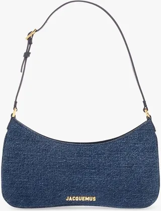 Jacquemus Logo Lettering Denim Shoulder Bag