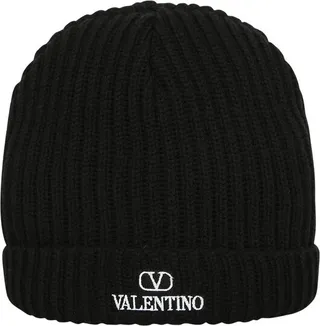 Valentino Logo Embroidered Beanie