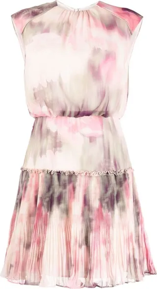 Amorita plisse-detail minidress