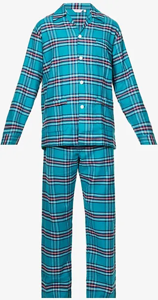 Mens Multi-coloured Kelburn Checked Cotton Pyjama set