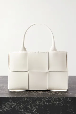 Bottega Veneta - Arco Mini Intrecciato Leather Tote - White