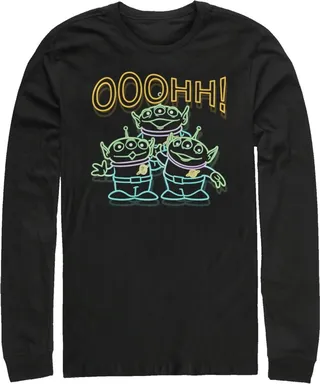 Men's Toy Story Squeeze Toy Aliens Long Sleeve Shirt - Black - Medium