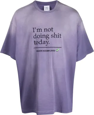 text-print faded T-shirt