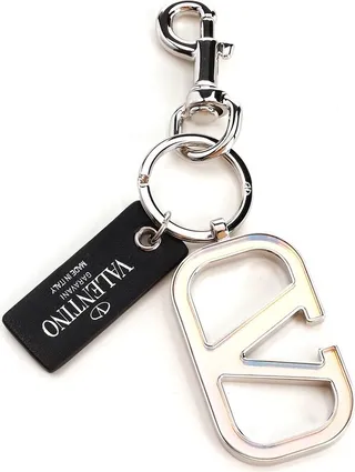 Valentino VLogo Plaque Keychain