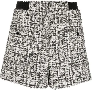 High-Waist Tweed Shorts