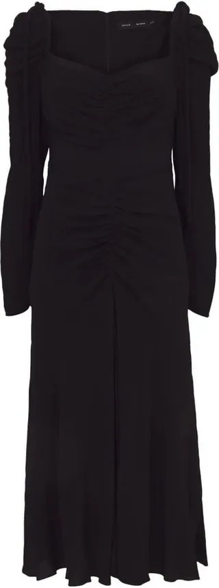 Ruched-Detail Midi Dress