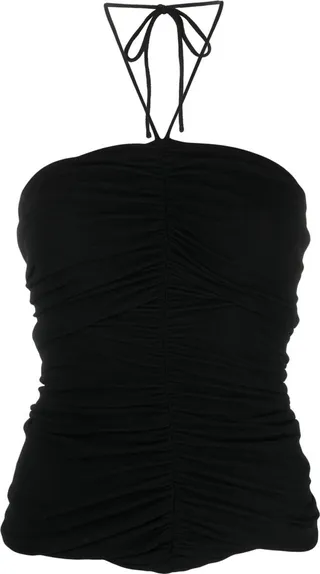 Ruched Halterneck Tube Top