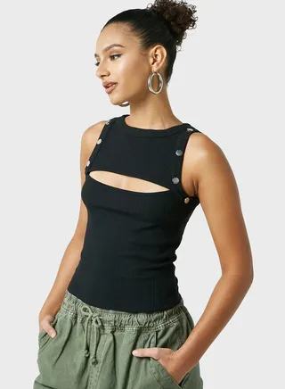 Studded Detail Top
