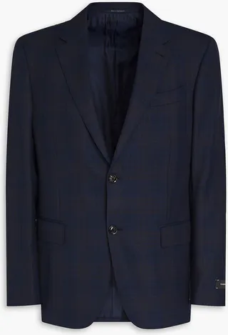 Checked wool blazer