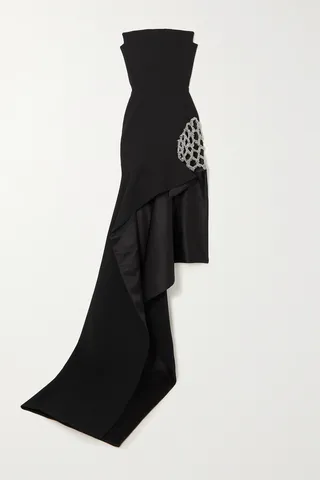 Maticevski - Methodology Asymmetric Embellished Stretch-crepe De Chine Gown - Black