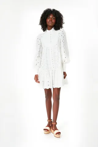 White Evie Mini Shirt Dress
