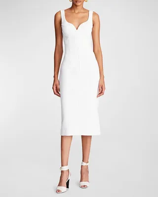 Kaylie Sweetheart Stretch Crepe Midi Dress