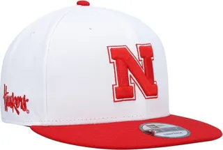 Men's New Era White and Scarlet Nebraska Huskers Two-Tone Mascot 9FIFTY Snapback Hat