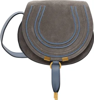 Chloé Gray Small Marcie Saddle Bag