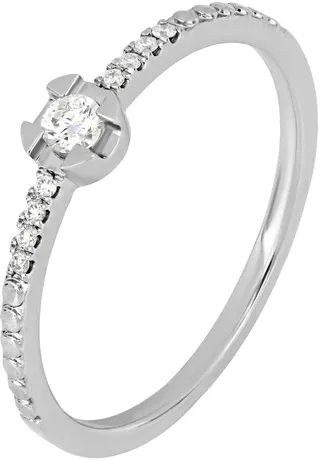 18K White Gold Diamond Stackable Ring - 0.12 ctw